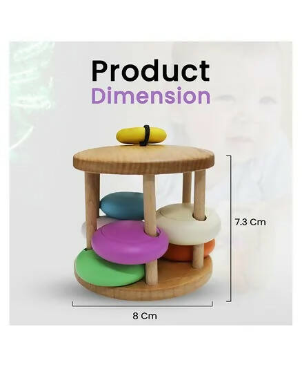 Matoyi Colorful Wooden Rattles For Babies - Set of 3 - Distacart