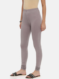 Thumbnail for Souchii Grey Solid Slim-Fit Churidar-Length Leggings - Distacart