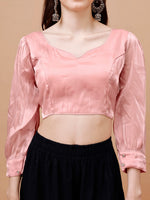 Thumbnail for Tikhi Imli Sweetheart Neck Organza Saree Blouse - Distacart