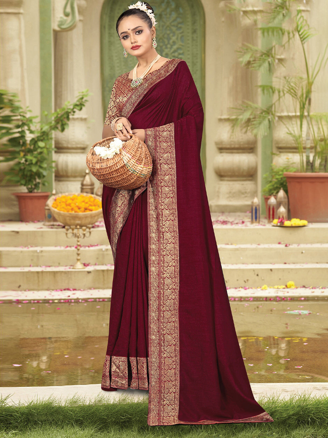 Kalini Zari Embroidered Kanjeevaram Saree - Distacart