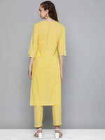 Thumbnail for HERE&NOW Women Regular Gotta Patti Pure Cotton Kurta with Trousers - Distacart