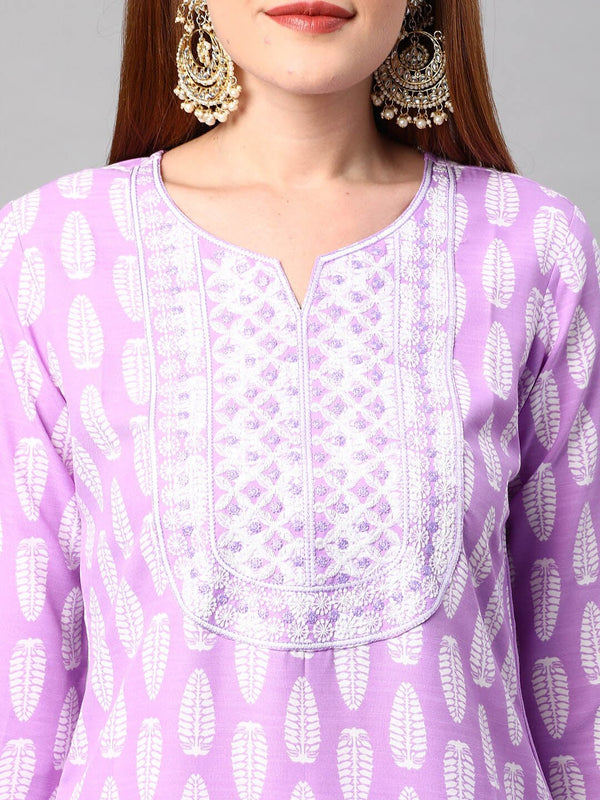 Kalini Women Purple Floral Printed Kurta with Trousers & With Dupatta - Distacart