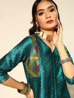 Thumbnail for Sangria Geometric Polyester Kurta Set - Distacart