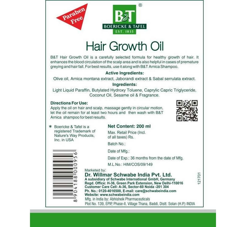 Boericke & Tafel Hair Growth Oil - Distacart