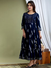 Thumbnail for Kalini Women Navy Blue Printed Anarkali Kurta - Distacart