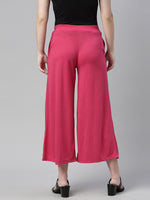 Thumbnail for Souchii Women Beautiful Pink Knitted Palazzos - Distacart