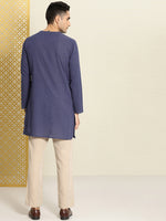 Thumbnail for House of Pataudi Rozana Pure Cotton Angrakha Kurta - Distacart