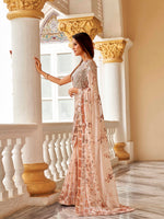 Thumbnail for Tikhi Imli Floral Sequinned Georgette Saree - Distacart