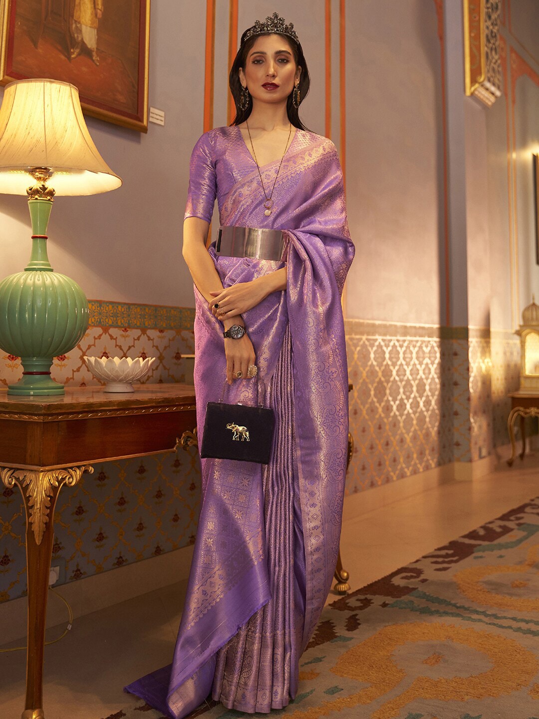 Mitera Woven Design Zari Kanjeevaram Saree - Distacart