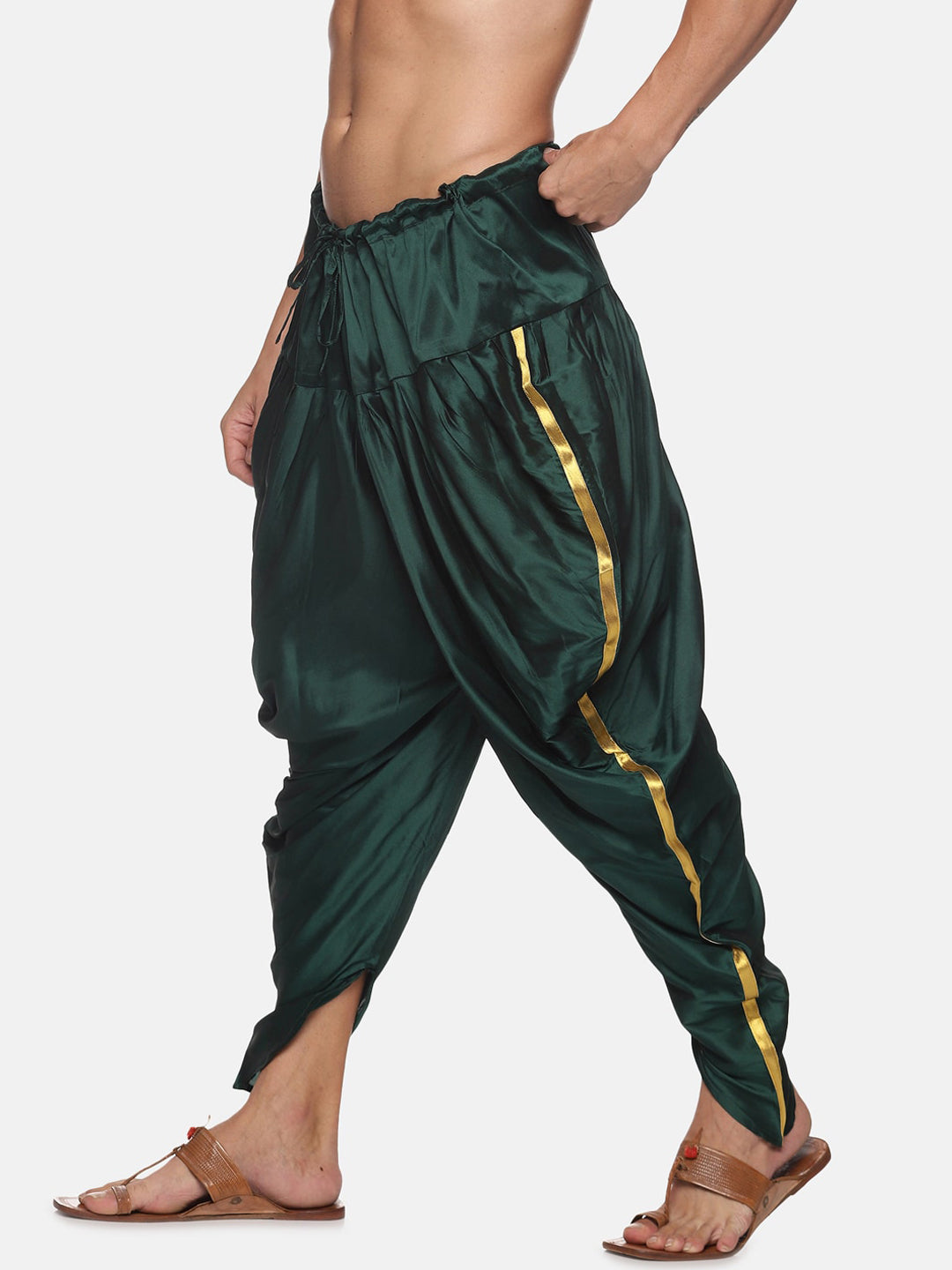 Sethukrishna Men Dark-Green Solid Dhoti Pants - Distacart