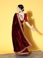 Thumbnail for Mitera Solid Saree with Embroidered border - Distacart