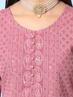 Thumbnail for Kalini Ethnic Motifs Embroidered Chikankari Georgette Kurta - Distacart