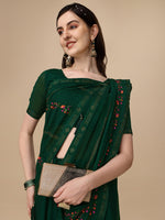 Thumbnail for Kalini Floral Embroidered Pure Chiffon Saree - Distacart