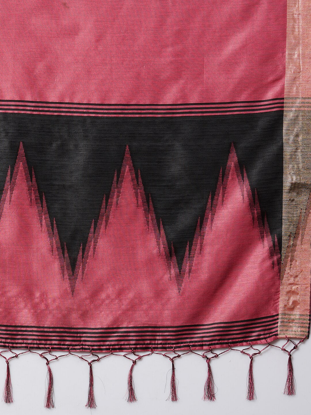 Mitera Mauve & Gold-Toned Silk Cotton Banarasi Saree - Distacart