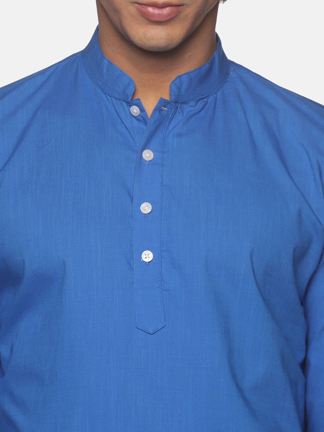 Sethukrishna Men Blue Pure Cotton Kurta with Pyjamas - Distacart