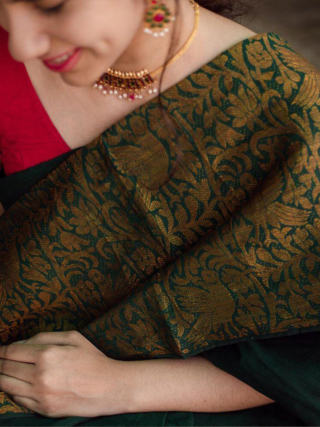 Kalini Ethnic Motifs Zari Banarasi Silk Saree - Distacart