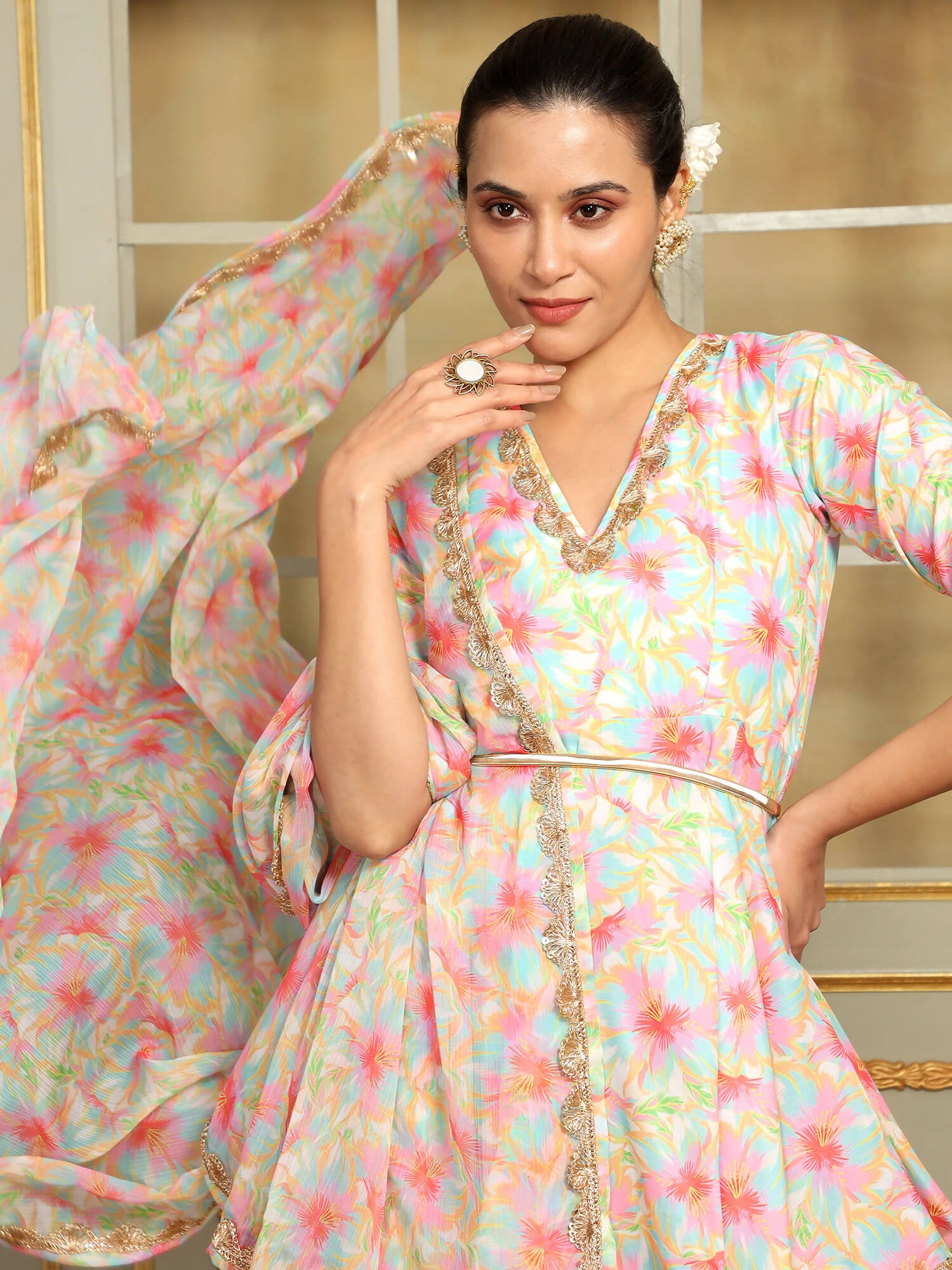 Pomcha Jaipur Pink Saadgi Gulistan Sharara Set - Distacart