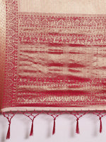 Thumbnail for Saree Mall Peach-Coloured Ethnic Motifs Zari Silk Blend Banarasi Saree - Distacart