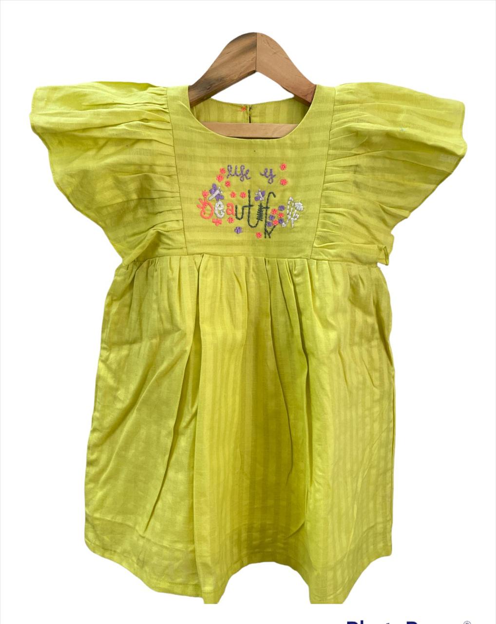 ArthLife Neon Beautiful Embroidered Dress - Distacart