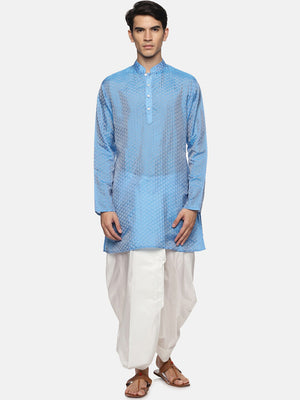 Sethukrishna Men Blue Kurta with Dhoti Pants - Distacart