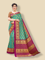 Thumbnail for Kalini Green & Magenta Ethnic Motifs Kanjivaram Jacquard Saree - Distacart