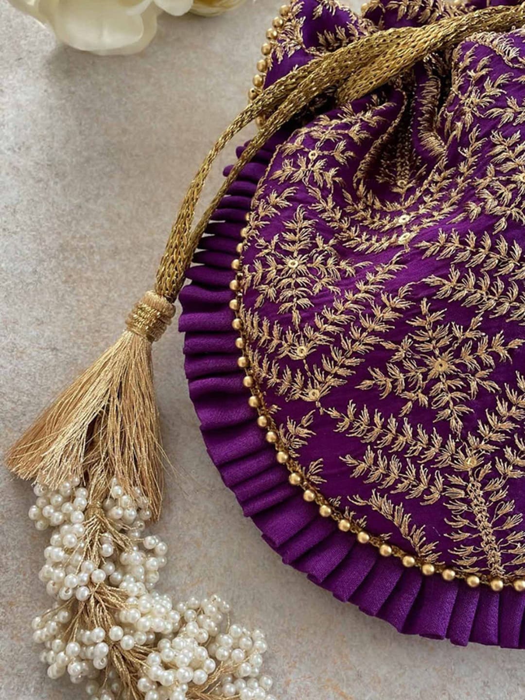 Amyra Ethnic Motifs Embroidered Potli Bag - Distacart