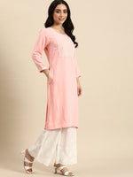 Thumbnail for Sangria Women Floral Embroidered Kurta - Distacart
