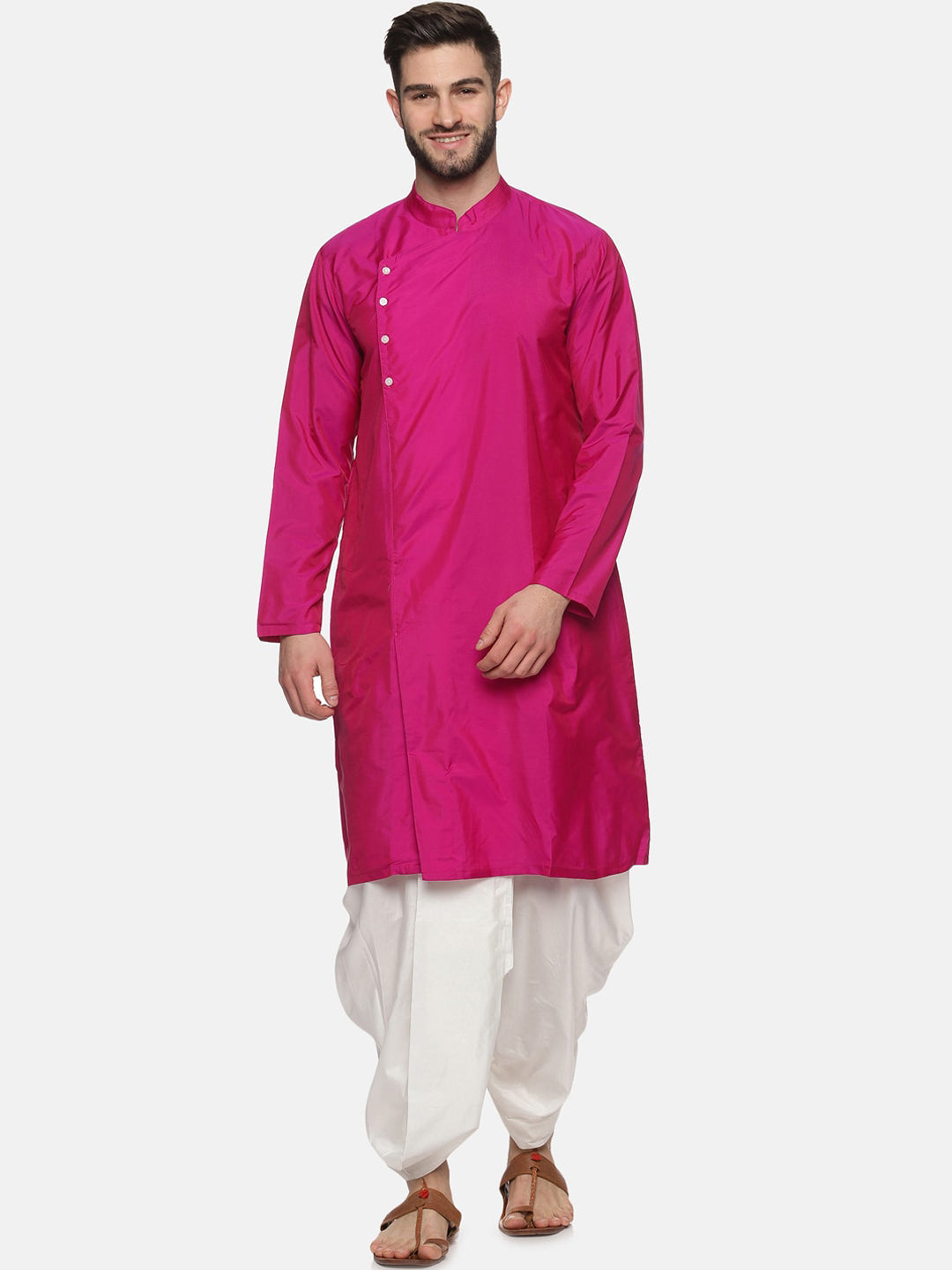 Sethukrishna Men Rose Angrakha Kurta with Dhoti Pants - Distacart