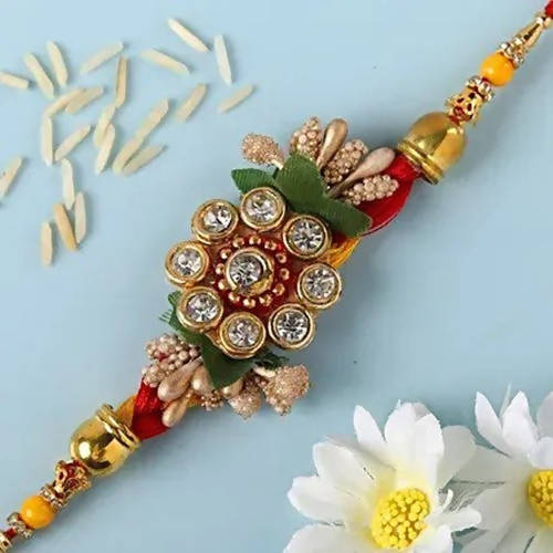 Designer Antique Rakhi & Fruit N Nut Chocolates - Distacart