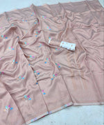 Thumbnail for DEIANA'S Beautiful Golden Jari with New Design Soft Lichi Silk Saree - White - Distacart