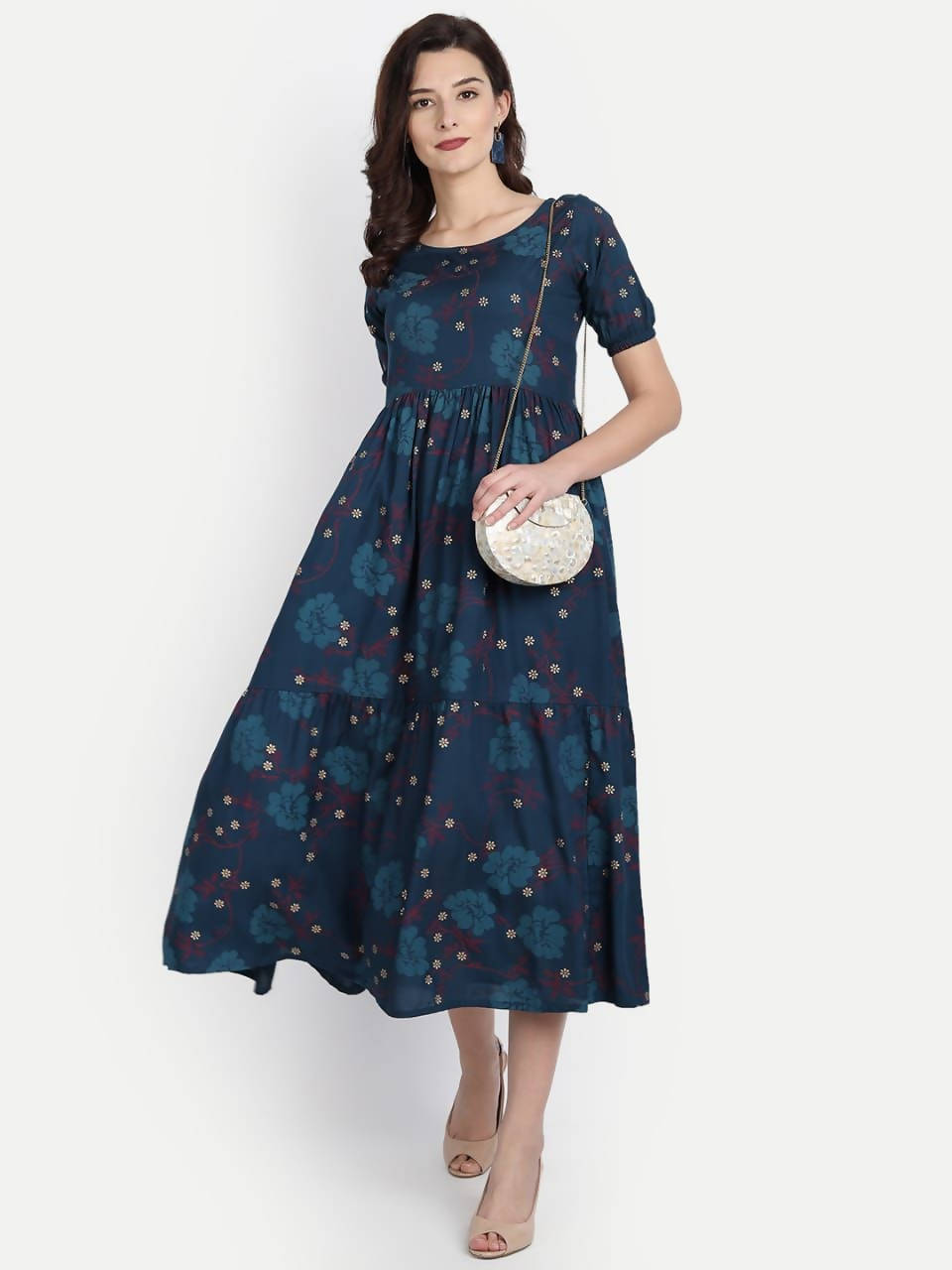 Vamika Rayon Blue Party Wear Kurti