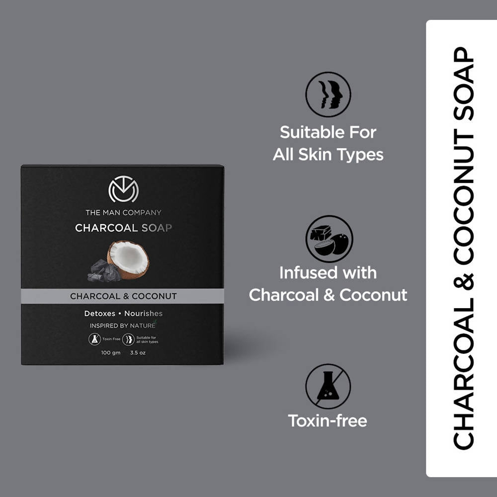 The Man Company Charcoal Soap Bar - Charcoal & Coconut - Distacart