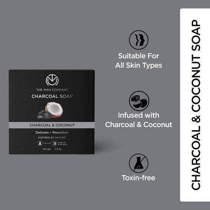 The Man Company Charcoal Soap Bar - Charcoal & Coconut - Distacart