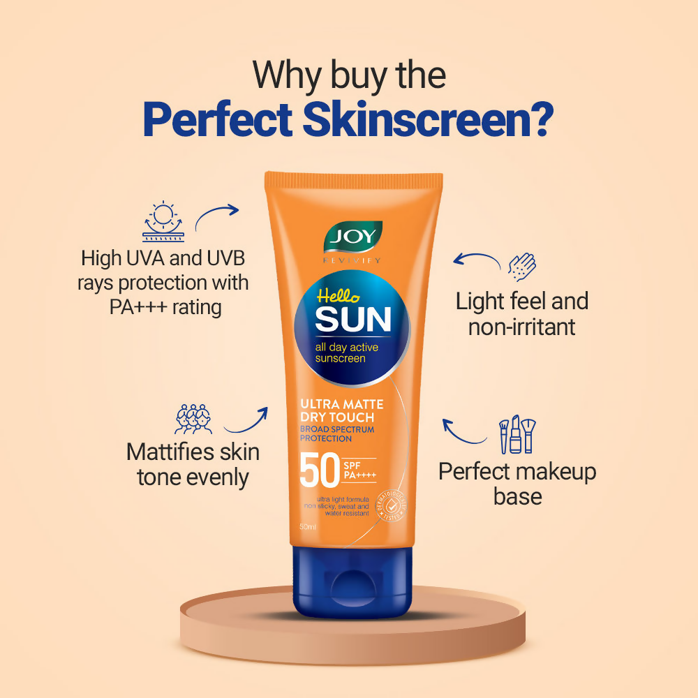Joy Revivify Hello Sun Ultra Matte Dry Touch Sunscreen With SPF 50 - Distacart