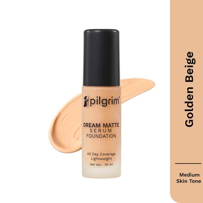 Pilgrim Dream Matte Serum Foundation For Medium Skin Tone - Golden Beige - Distacart