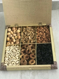 Thumbnail for SK Mithaii | Assorted Hibiscus Flower Design Dry Fruit Gift Box |Almonds |Apricots |Walnuts | Cashews |Figs | Black Resins - Distacart