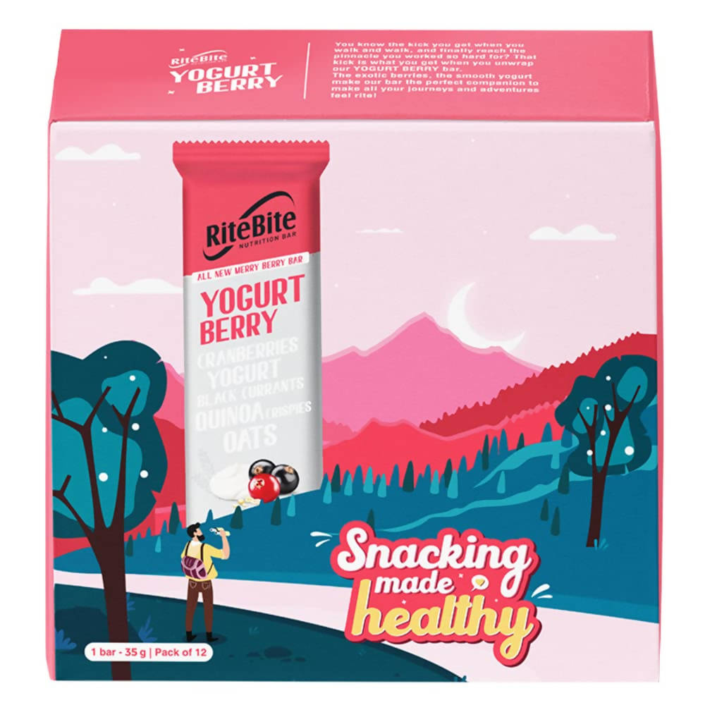 RiteBite Max Protein Yogurt Energy Berry Nutrition Bar - Distacart