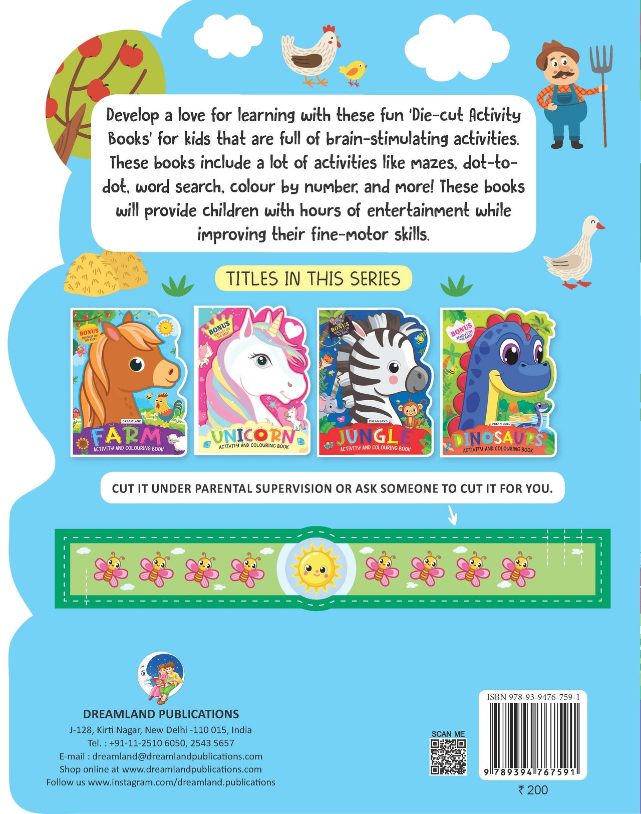 Dreamland Farm Activity and Colouring Book- Die Cut Animal Shaped Book : Children Interactive & Activity Book - Distacart