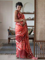 Thumbnail for Suta Maroon Floral Pure Cotton Saree - Distacart
