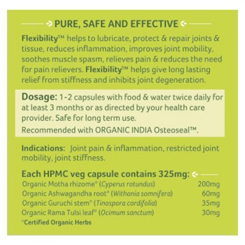 Organic India Flexibility - 60 Capsules - Distacart