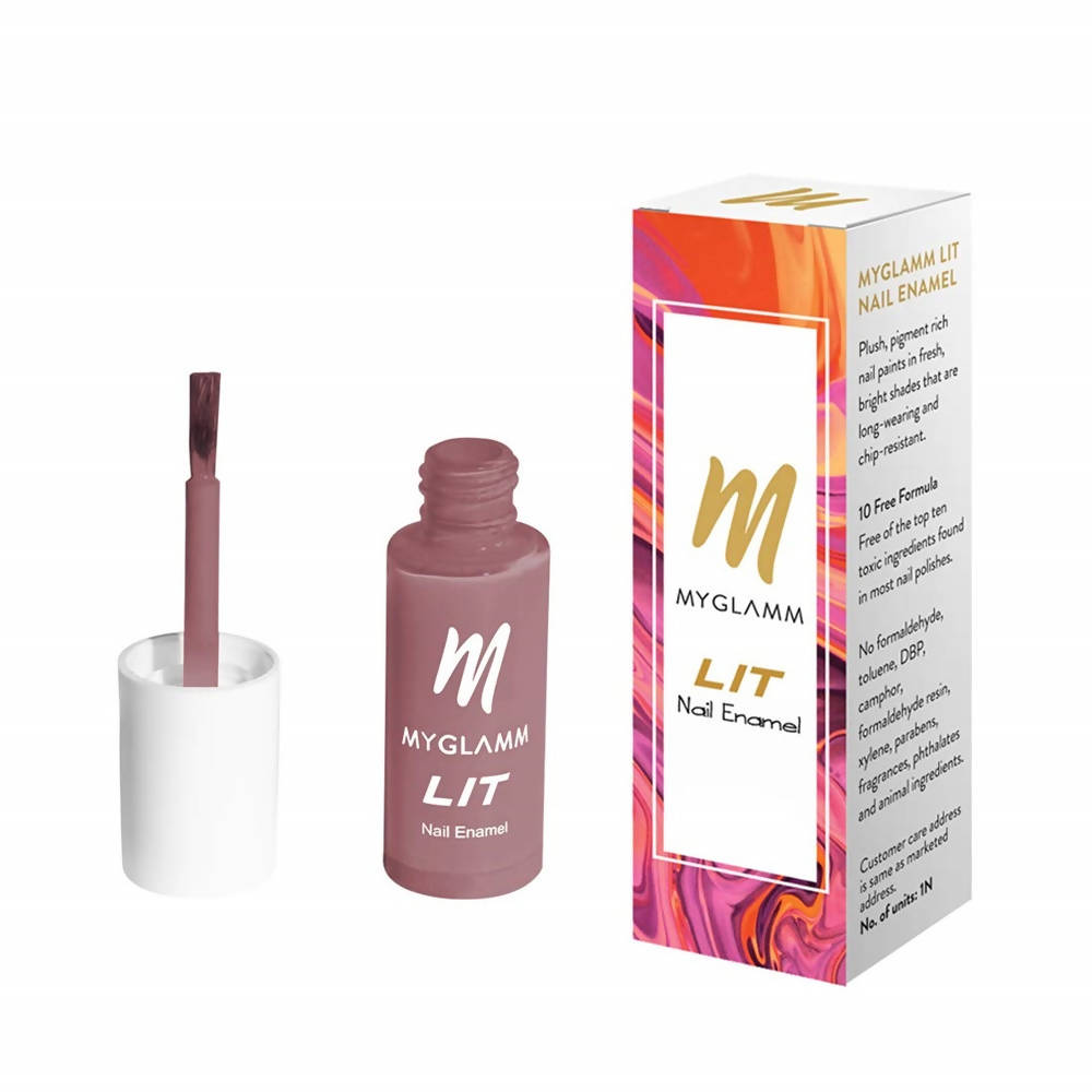 Myglamm LIT Nail Enamel - Say No More - Onion Pink Shade (7 Ml) - Distacart