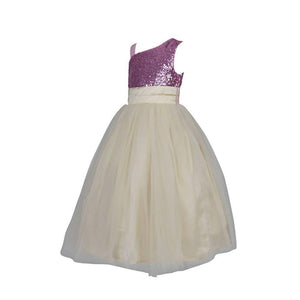 Asmaani Baby Girl's Beige Color Satin A-Line Maxi Full Length Dress (AS-DRESS_22017) - Distacart