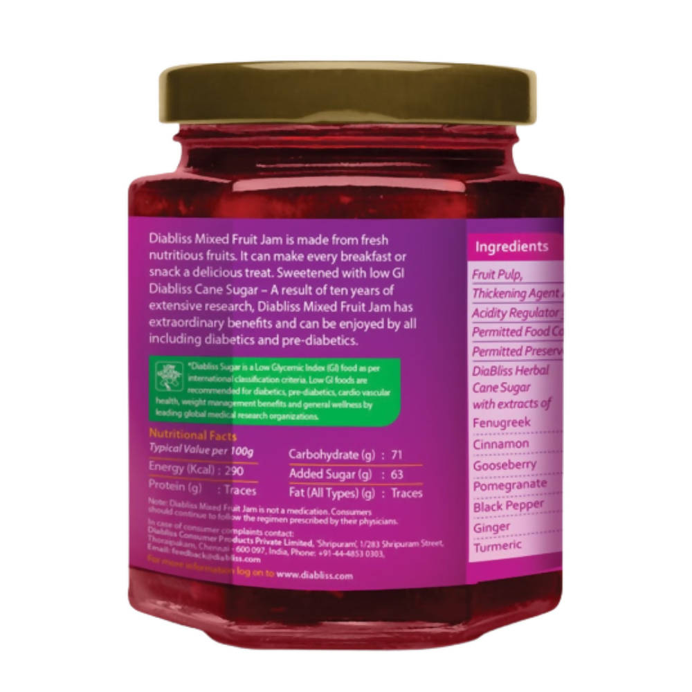Diabliss Diabetic Friendly Mixed Fruit Jam - Distacart