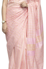 Thumbnail for Mominos Fashion Baby Pink Color Bhagalpuri Saree