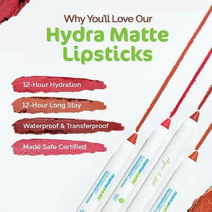 Mamaearth Hydra-Matte Crayon Transferproof Lipstick Passion fruit Wine - Distacart