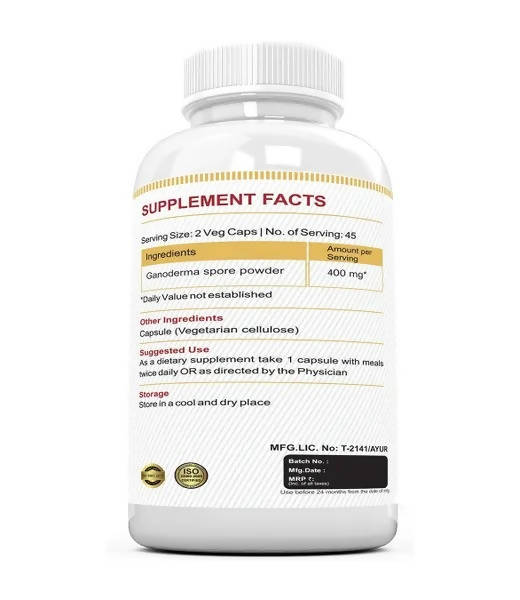 Ramini Bio Nutrition Ganoderma Spore 400mg Veg Capsules - Distacart