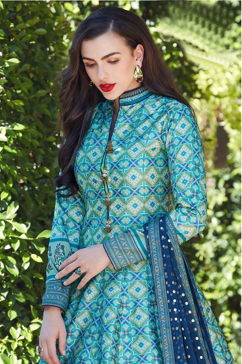 Partywear Designer Firozi Heavy Soft Killer Silk Salwar Suit - Anbazaar - Distacart