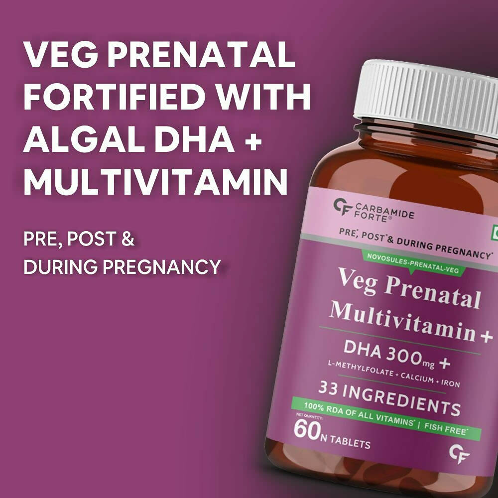 Carbamide Forte Veg Prenatal Multivitamin Tablets with DHA for Women - Distacart