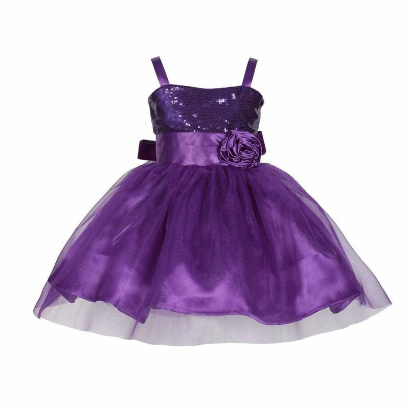 Asmaani Baby Girl&#39;s Purple Satin Knee Length Frock (AS-DRESS_22146) - Distacart