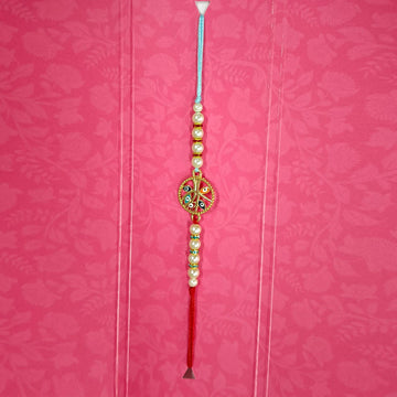 White Pearls Design Rakhi - Distacart